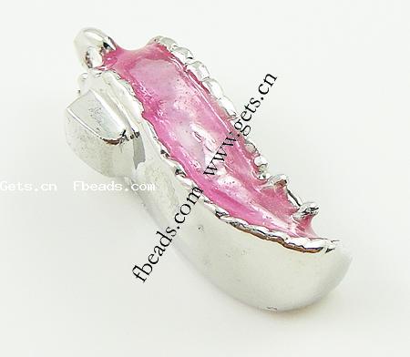 Colgantes Zapatos de Aleción de Zinc, aleación de zinc, con diamantes de imitación & esmalte, chapado, esmalte & con diamantes de imitación, más colores para la opción, 11x28mm, Vendido por UD