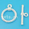 Sterling Silver Toggle Clasp, 925 Sterling Silver, Round, plated, single-strand & twist Approx 2mm 