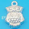 Sterling Silver Animal Pendants, 925 Sterling Silver, Owl, plated Approx 2mm 