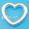 Sterling Silver Linking Ring, 925 Sterling Silver, Heart, plated, smooth 