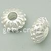 Sterling Silver European Beads, 925 Sterling Silver, Rondelle, plated, without troll & corrugated Approx 3.5mm 