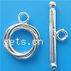 Sterling Silver Toggle Clasp, 925 Sterling Silver, Round, plated, single-strand & twist Approx 2mm 