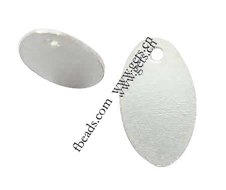 Sterling Silver Tag, 925 Sterling Silver, Flat Oval, plated, more colors for choice, 8.8x4x0.7mm, Hole:Approx 1mm, 500PCs/Bag, Sold By Bag