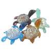 Animal Lampwork Pendants, Turtle, silver foil, mixed colors Approx 5mm 