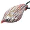 Lampwork Pendants, Leaf, handmade, silver foil 37- Approx 7-9mm [