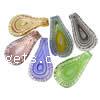 Lampwork Pendants, Leaf, handmade, silver foil, mixed colors Approx 6mm 