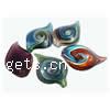 Lampwork Pendants, handmade, mixed & silver foil & gold foil, mixed colors, 45-48x28-30mm Approx 4mm 