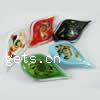 Lampwork Pendants, Leaf, handmade, mixed colors, 33-35x63-66mm Approx 6mm 