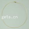 Brass Memory Wire Necklace Chain, plated 1mm Inch 