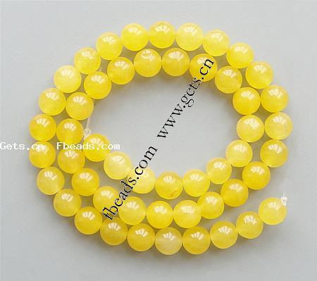Jade Yellow Bead, Round, more sizes for choice, Hole:Approx 1mm, Length:Approx 15 Inch, Sold By Strand