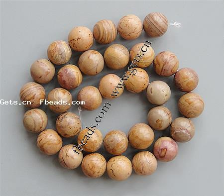 Picture Jasper Beads, Round, more sizes for choice & imported, Length:15 Inch, Sold By Strand
