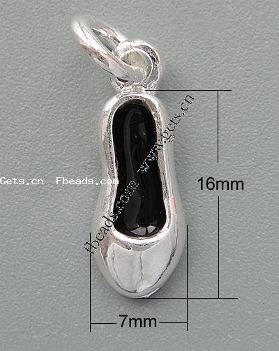 Pendentifs de chaussures en alliage de zinc, avec émail, plus de couleurs à choisir, 16x7x3.5mm, Trou:Environ 4mm, Vendu par PC