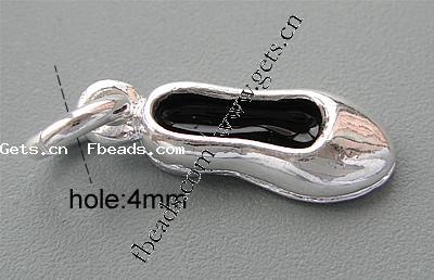 Pendentifs de chaussures en alliage de zinc, avec émail, plus de couleurs à choisir, 16x7x3.5mm, Trou:Environ 4mm, Vendu par PC
