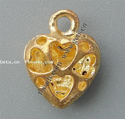 Zinc Alloy Heart Pendants, plated, more colors for choice, 13x13x7mm, Hole:Approx 2.2mm, Sold By PC