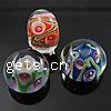 Refined Lampwork Beads, Rondelle, with flower pattern & bumpy Approx 2mm 