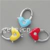 Zinc Alloy Lobster Clasp, Heart, platinum color plated, enamel & with rhinestone Approx 2mm 