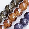 Plated Lampwork Beads, Round, inner twist, mixed colors, 14mm Approx 2mm 