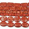 Grass Coral Beads, red, 15-39x15-30x6-8mm Inch 