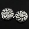 Zinc Alloy Flat Beads, Flat Round, plated, with flower pattern Approx 1mm 