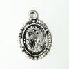 Zinc Alloy Pendant Cabochon Setting, Flat Oval, plated Approx 1mm 