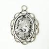 Zinc Alloy Pendant Cabochon Setting, Oval, plated Approx 2.5mm 