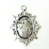 Zinc Alloy Pendant Cabochon Setting, Oval, plated Approx 2mm, Approx 