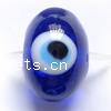 Evil Eye Lampwork Beads, Rondelle, blue, 7x12mm, Sold by PC
