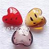 Handmade Lampwork Beads, Heart, with spots pattern, more colors for choice, 28x12mm, Hole:Approx 2MM, Sold by PC