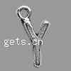 Zinc Alloy Alphabet Pendants, Letter Y, plated Approx 2mm, Approx 