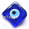 Evil Eye Lampwork Beads, rhombus, blue, 15x15mm, Sold by PC