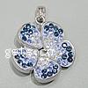 CRYSTALLIZED™ Crystal Sterling Silver Pendants, 925 Sterling Silver, with CRYSTALLIZED™, Flower, plated Approx 3mm 