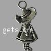 Character Shaped Zinc Alloy Pendants, Girl, plated Approx 2mm, Approx 