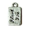 Zinc Alloy Message Pendants, Rectangle, plated Approx 2mm, Approx 