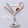 Zinc Alloy Tool Pendants, Cup, plated, enamel & with rhinestone Approx 2.5mm 