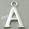 Zinc Alloy Alphabet Pendants, Letter A Approx 2mm, Approx 