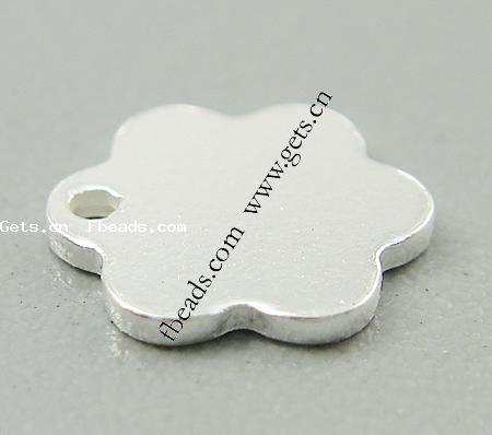 Sterling Silver Tag, 925 Sterling Silver, Flower, plated, more colors for choice, 7x7x1mm, Sold By PC