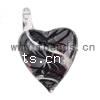 Кулоны Лэмпворк ручной работы, Сердце, Связанный вручную, в полоску отверстие:Приблизительно 5mm, продается PC