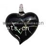 Кулоны Лэмпворк ручной работы, Сердце, Связанный вручную, конфетти отверстие:Приблизительно 6mm, продается PC