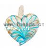 Pendentifs artisanaux au style murano, chalumeau, coeur, fait à la main, sable d'or Environ 5mm, Vendu par PC