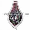 Pendentifs artisanaux au style murano, chalumeau, feuille, fait à la main, avec le motif de fleurs Environ 7mm, Vendu par PC
