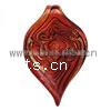 Lampwork Pendants, Leaf, handmade, gold sand, red Approx 5mm 