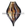 Lampwork Pendants, Leaf, handmade, gold sand Approx 7mm 
