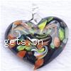 Handmade Lampwork Pendant, Heart, 47x44x12mm, Hole:Approx 6MM, Sold by PC