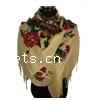 Fashion Scarf, Wool, with flower pattern & mixed 