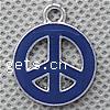 Zinc Alloy Peace Pendants, Peace Logo, plated, enamel Approx 2mm 