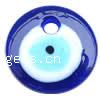 Evil Eye Lampwork Pendant, Flat round, moulding, more colors for choice, 42x9mm, Hole:Approx 8MM, Sold by PC