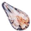 Inner Flower Lampwork Pendants, Teardrop, with gold sand, more colors for choice, 24x48x11mm, Hole:Approx 5MM, Sold by PC