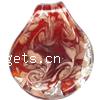 Handmade Lampwork Pendant, Teardrop, with gold sand & silver foil, more colors for choice, 51x58x6mm, Sold by PC