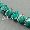 Millefiori Crystal Beads, Rondelle & handmade faceted, blue Approx 1mm .5 Inch 