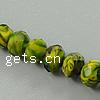 Millefiori Crystal Beads, Rondelle & handmade faceted, olive green Approx 1mm .5 Inch 